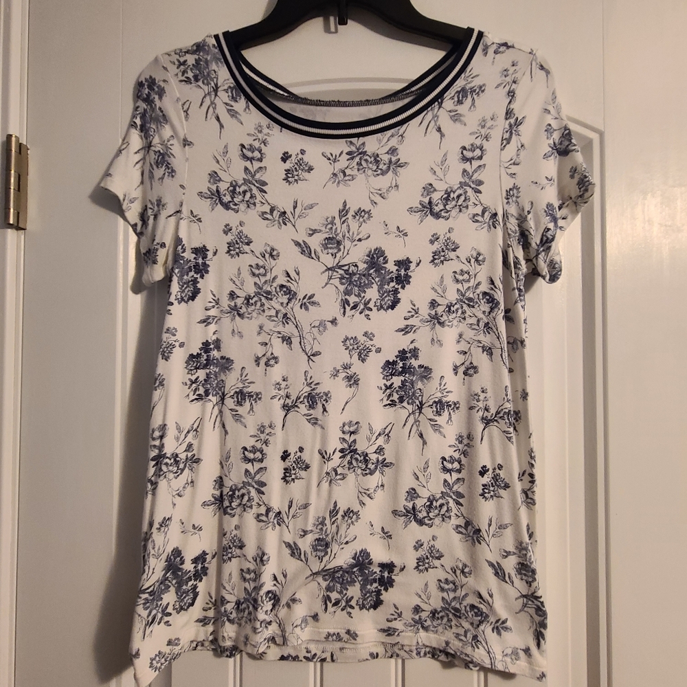 AE Soft and Sexy Floral Ringer Tee